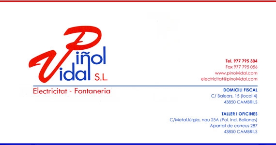 Piñol-Vidal. (Electricitat i Fontaneria)
